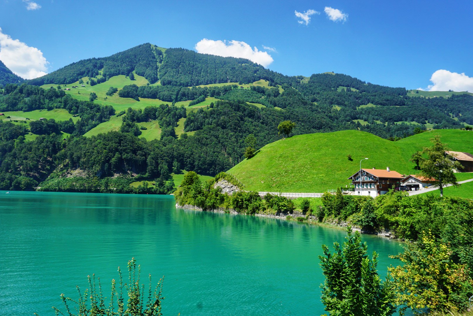 Less crowded lakeisde hike on Lake Lungern Switzerland